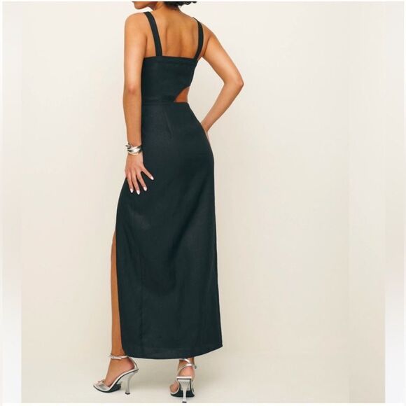 NWT Reformation Satori Linen Dress Black - Picture 4 of 15